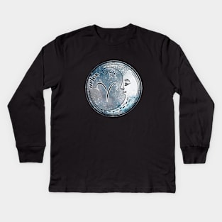 Aries Moon Sign Astrology Zodiac Symbol Gift Kids Long Sleeve T-Shirt